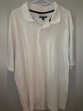 David Taylor Men's Cream Textured Polo Shirt